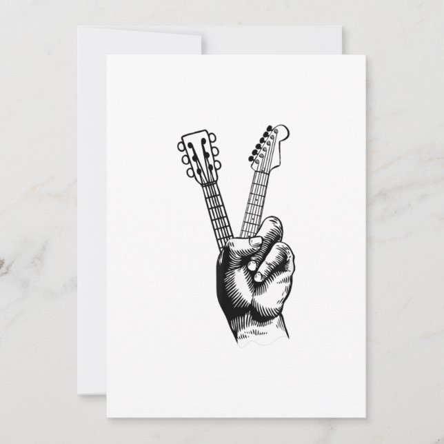 Guitar Lover | Say Hi Guitar Gift Thank You Card (Front)