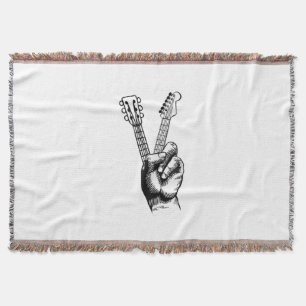 Guitar Lover Say Hi Guitar Gift Throw Blanket