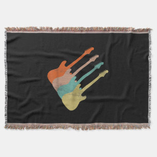 Guitar Lover   Vintage Electric Guitar Throw Blanket