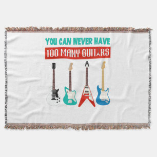 Guitar Lover   You Can Never Have To Many Guitar Throw Blanket