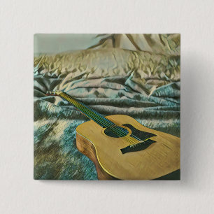 Guitar lovers gifts 2 inch square button