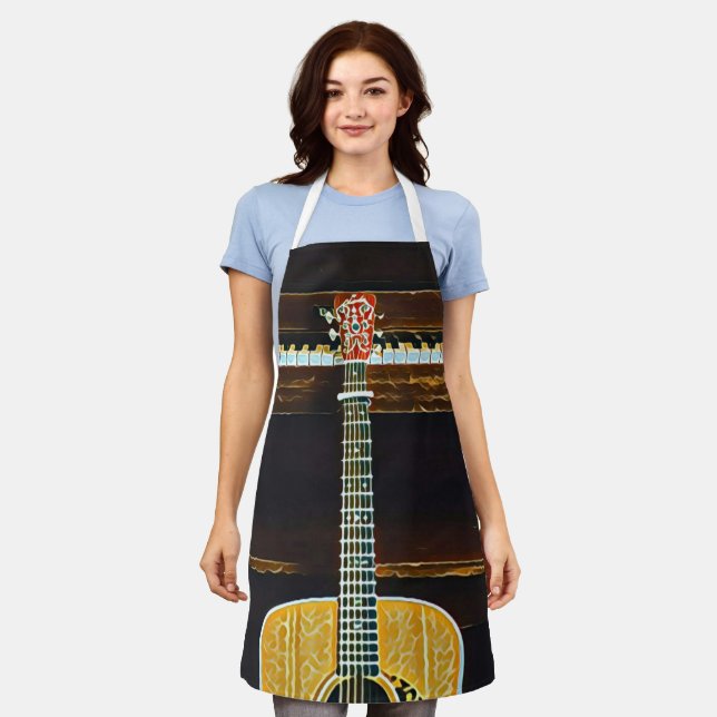 Guitar lovers gifts apron (Worn)