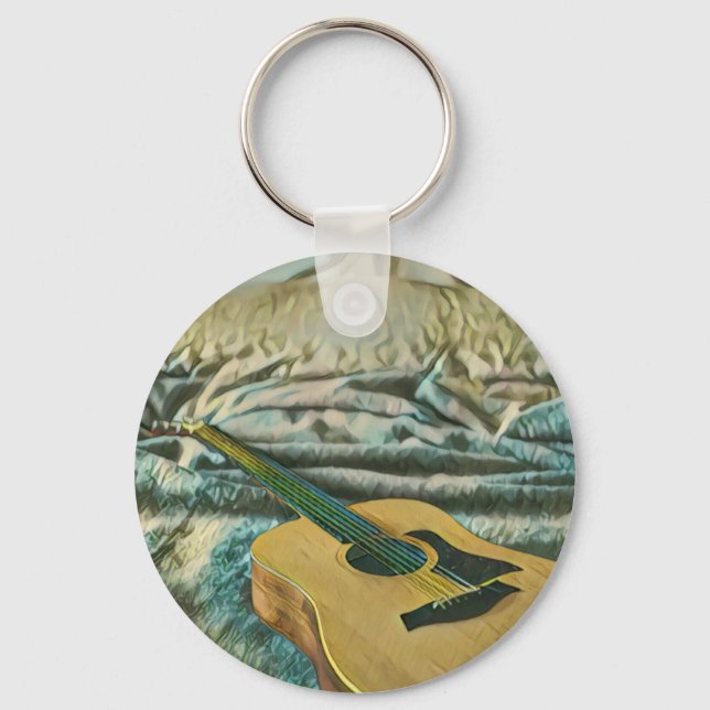 Guitar lovers gifts keychain (Front)