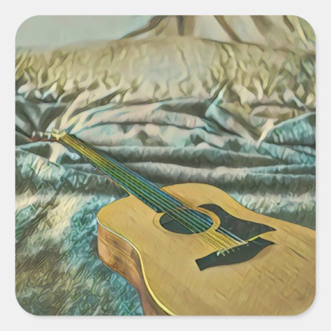 Guitar lovers gifts square sticker (Front)