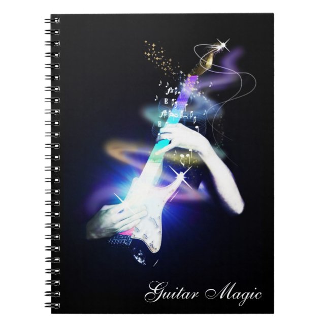Guitar Magic Colourful Spiral Bound Notebook (Front)