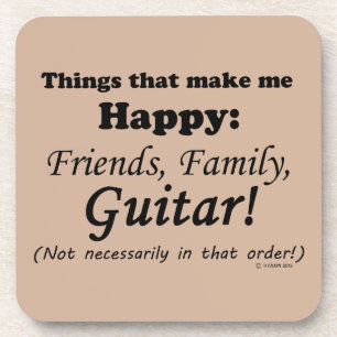 Guitar Makes Me Happy Coaster