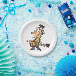 Guitar Man Rockstar Paper Plate