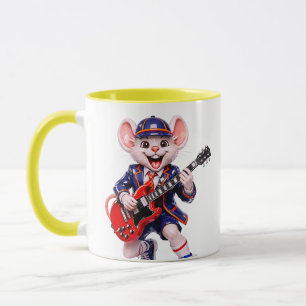 Guitar Mouse Cute Rock Music Character Mug