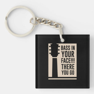 Guitar Music Bass In Your Face Keychain