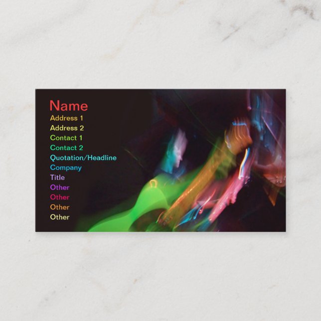 Guitar Music Business Card (Front)