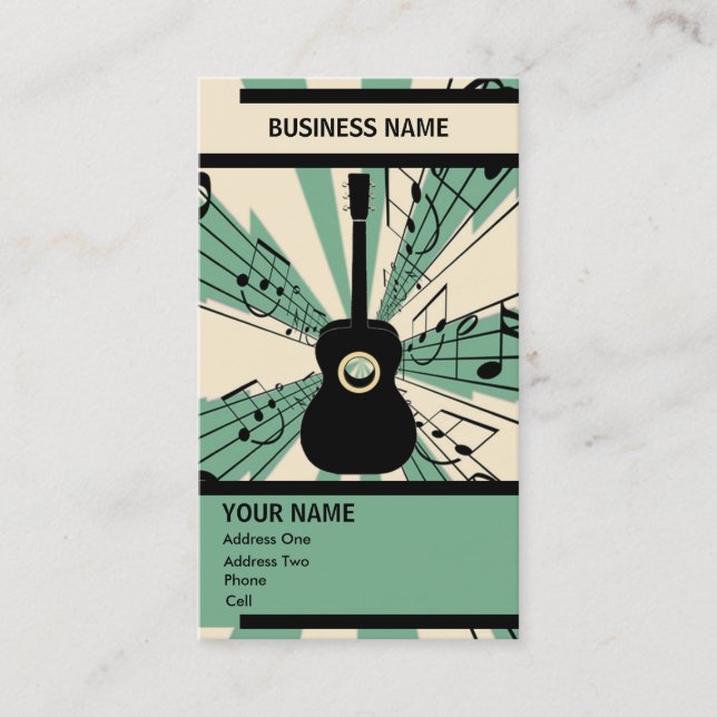 Guitar - Music Business Card (Front)