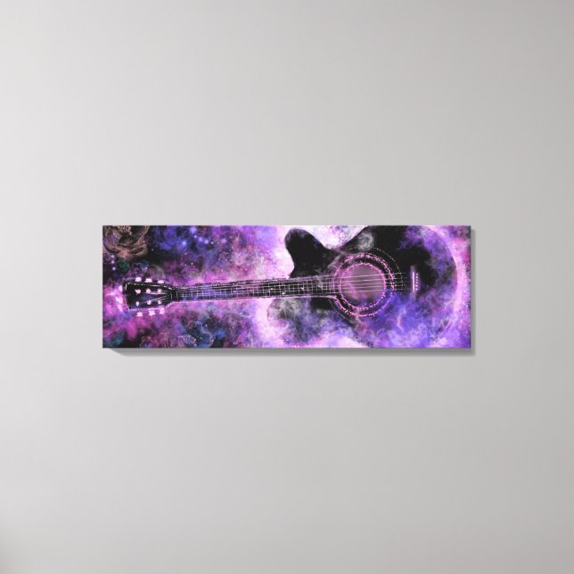 Guitar Music Canvas Print Purple - Painting (Front)