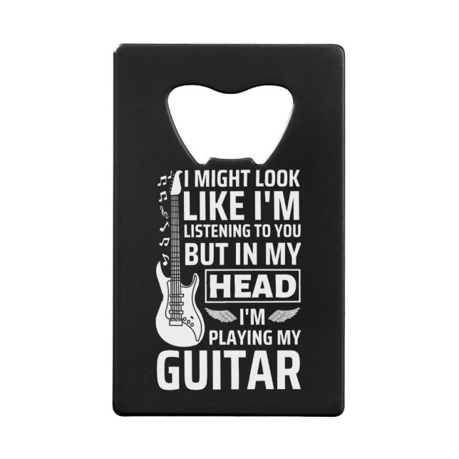 Guitar Music Credit Card Bottle Opener (Front)