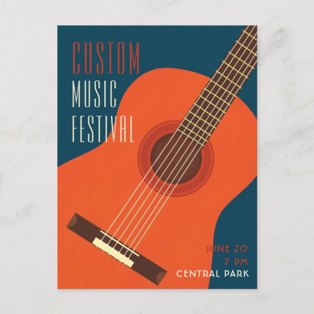 Guitar/Music event illustration design  Postcard (Front)