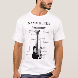 Guitar Music Lover Anatomy Of A Guitar  T-Shirt