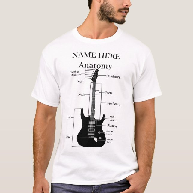 Guitar Music Lover Anatomy Of A Guitar T-Shirt (Front)
