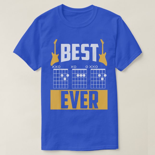 Guitar Music Lover Best Dad Ever  T-Shirt (Design Front)