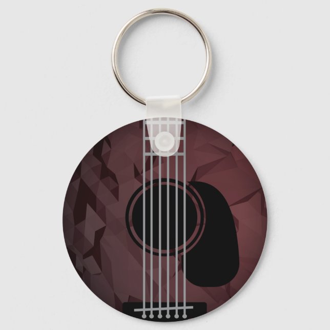 Guitar Music Modern Minimalist Keychain (Front)