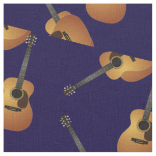 Guitar Music Musician Room Decor Blue Fabric