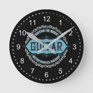 Guitar Music Note Circle Round Clock