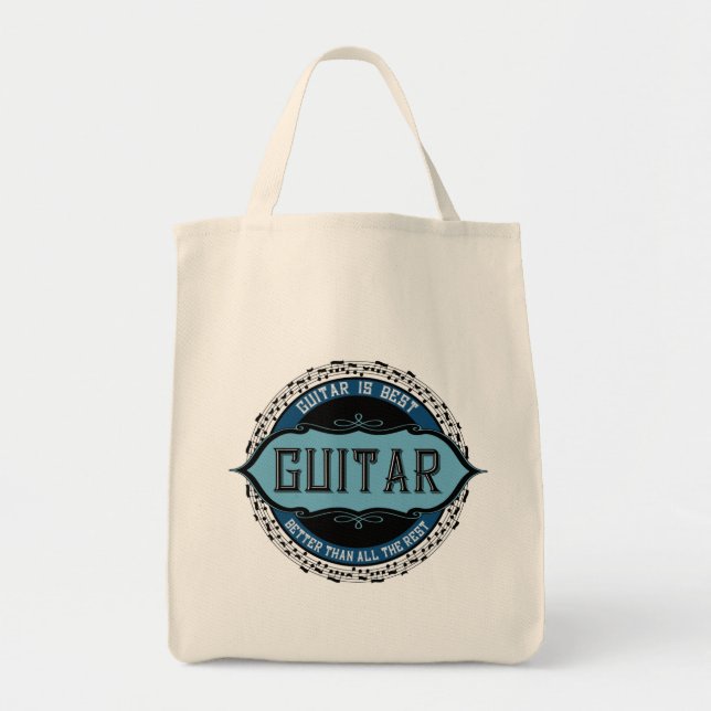 Guitar Music Note Circle Tote Bag (Front)