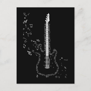 Guitar Music Notes Instrument Musician Guitarist Postcard