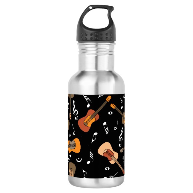 Guitar Music Notes Pattern 710 Ml Water Bottle (Front)