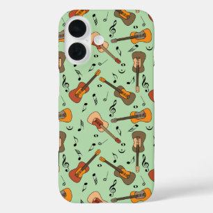Guitar Music Notes Pattern iPhone 16 Case