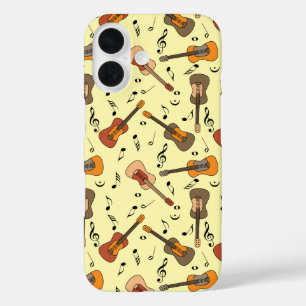 Guitar Music Notes Pattern iPhone 16 Case