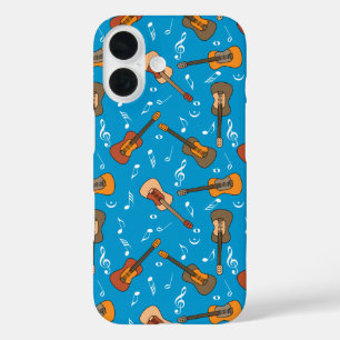 Guitar Music Notes Pattern iPhone 16 Case