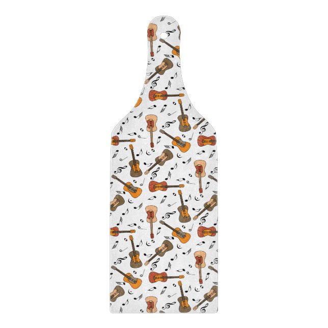 Guitar Music Notes Pattern Cutting Board (Front)