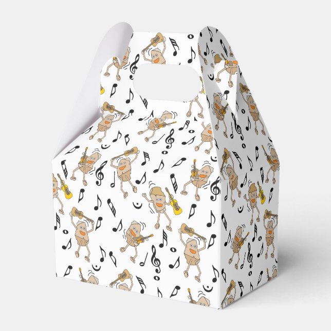 Guitar Music Notes Pattern Favor Box (Front Side)