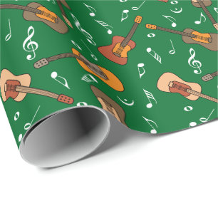 Guitar Music Notes Pattern Wrapping Paper