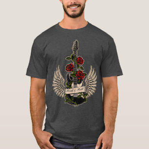 Guitar Music Rock And Roll Rose Lover Men Women 13 T-Shirt