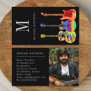 Guitar Music Teacher Custom Photo Business Card