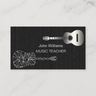 Guitar Music Teacher DJ Player Musician Geometric  Business Card