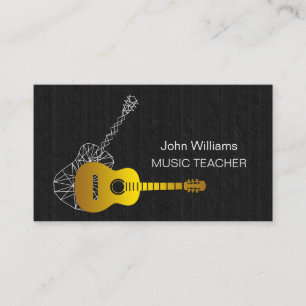 Guitar Music Teacher DJ Player Musician Geometric  Business Card