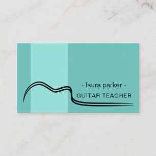 Guitar Music Teacher Lessons Acoustic Minimal Business Card