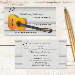 Guitar Music Teacher Lessons Appointment Card
