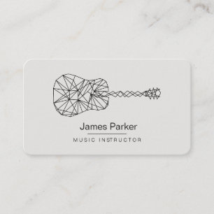 Guitar Music Teacher Logo Minimal Musician Business Card