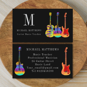 Guitar Music Teacher Professional Musician Business Card