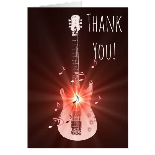 Guitar Music Theme Thank You Card