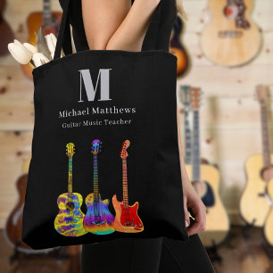 Guitar Music Tutor Custom QR Code Tote Bag