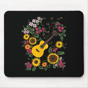 Guitar Music Ukraine Sunflower Floral Ukrainian Vy Mouse Pad