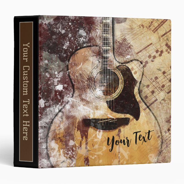 Guitar Musical Art Collage  Binder (Front/Spine)