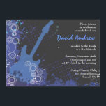 Guitar Musical Bar Bat Mitzvah Invitation Party<br><div class="desc">All my designs are ONE-OF-A-KIND original pieces of artwork designed by me! You can only find them here! Most are created using Adobe Illustrator or Adobe Photoshop. Others are unique hand painted items in watercolor, gouache, and Indian Inks. All background colours, fonts and text can changed to match your desire....</div>