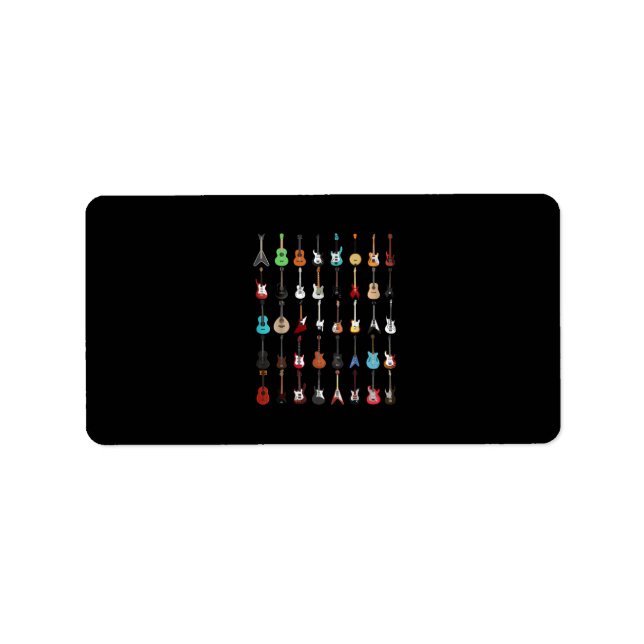 Guitar Musical Instrument Rock and Roll Label (Front)