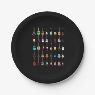 Guitar Musical Instrument Rock and Roll Paper Plate