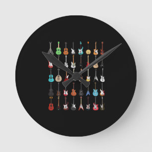 Guitar Musical Instrument Rock and Roll Round Clock