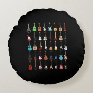 Guitar Musical Instrument Rock and Roll Round Pillow
